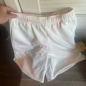 Light pink & white colored sweat shorts! Brand new never worn.